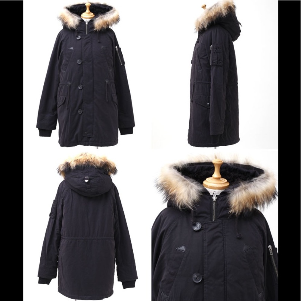 Moussy Winter Coat Removable Lining Parka Black Small